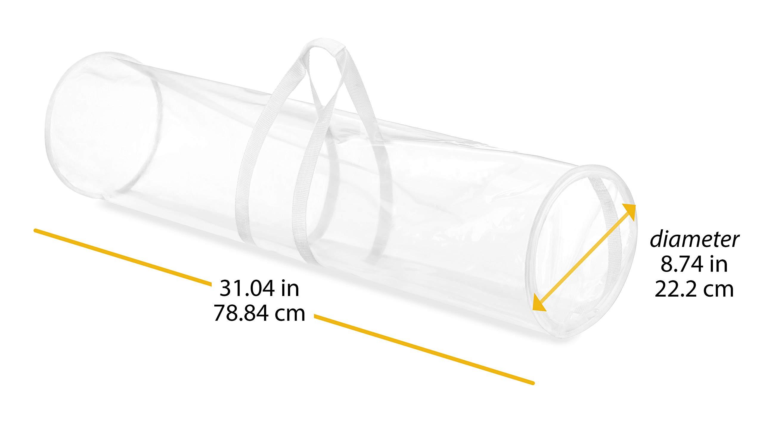 Whitmor Whitmor Clear Zippered Storage Rolls Gift Wrap Organizer, 25 Count (Pack of 1), Transparent