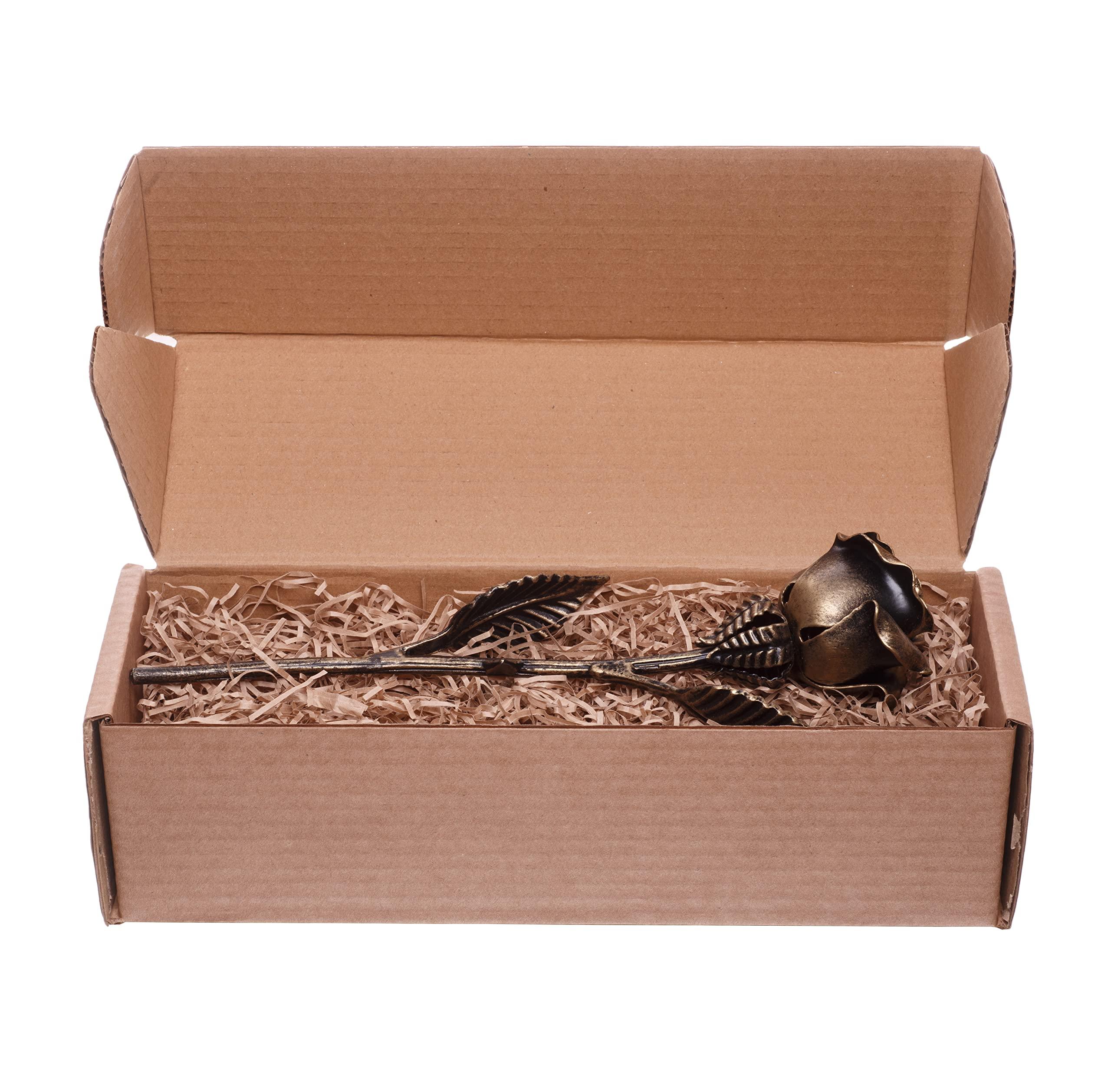 MakuliSmit MakuliSmit Handcrafted Bronze Metal Rose - Solid Gift of Everlasting Love - 8th 19th Wedding for Her