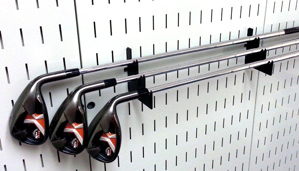 Wall Control Wall Control Slotted Metal Pegboard Rod Bracket Pair Accessory Pack Pegboard and Slotted Tool Board Black