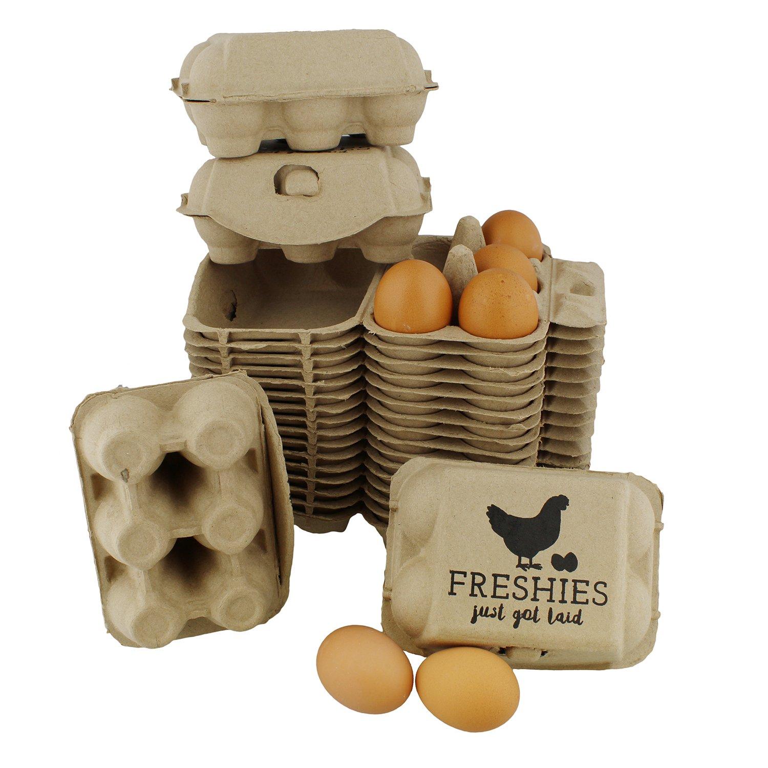 Rural365 Rural365 | Pulp Egg Cartons Bulk Pack of 20 Empty Egg Cartons Half Dozen Egg Holder Egg Crates (Holds 6 Eggs Each)