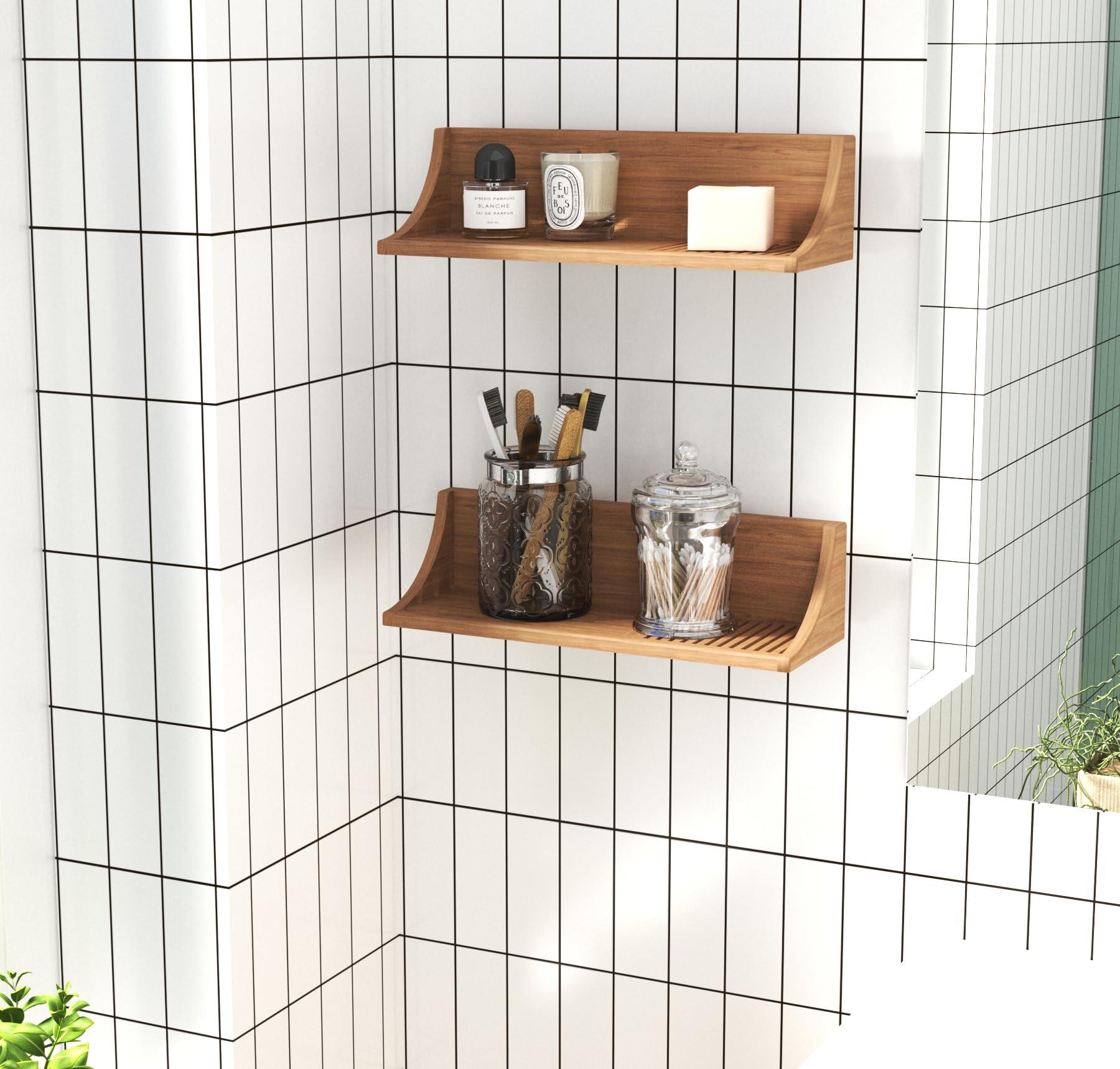 AquaTeak AquaTeak The Original Moa Straight Teak Shower Shelf