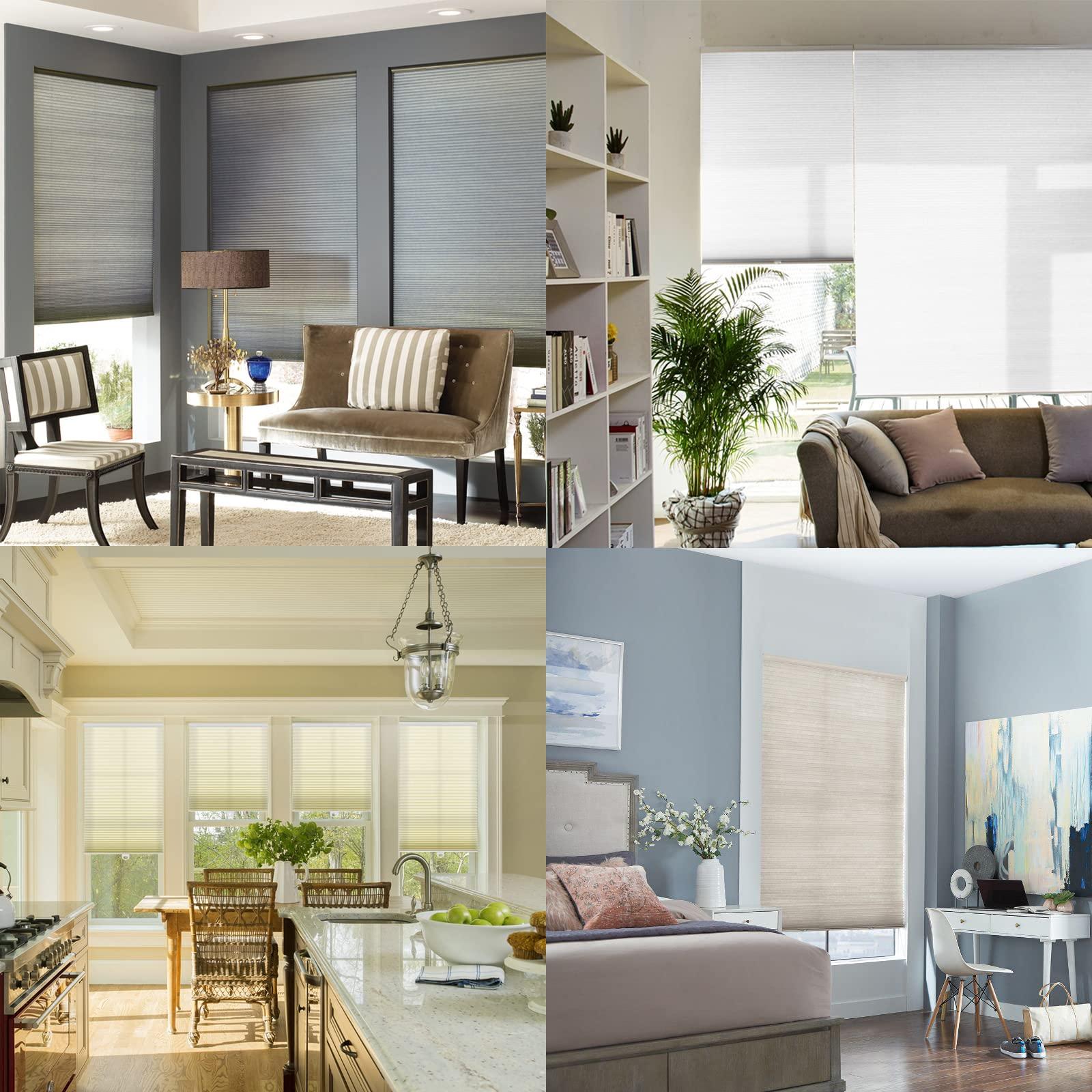 TINFONBLY Cordless Shades- Light Filtering Window Blinds, Cellular Blinds Honeycomb Shades, Door Shades for Home and Office, Beige-Light Filtering, 45" W x 64" H