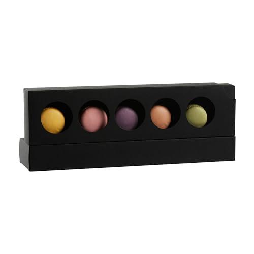 Restaurantware Restaurantware Valentino 12 Inch Macaron Boxes 100 Macaron Packaging - Holds 5 Macarons With Lids Black Paper Macaron Gift Boxes Separate Compartments For Gifts and Parties