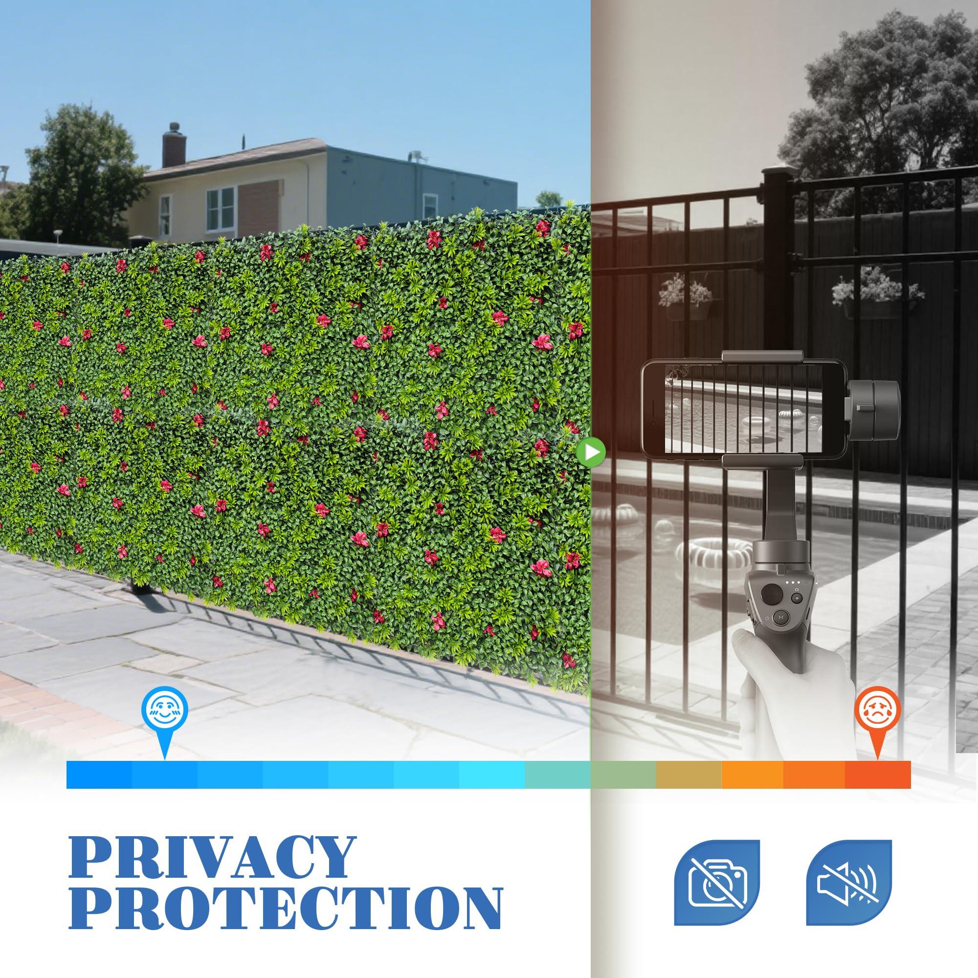 ECOOPTS ECOOPTS 40\"x40\" Faux Ivy Privacy Fence Screen Artificial Boxwood Panels Topiary Hedge Plants for Indoor Outdoor Decoration, 1 Mixed Leave, 23 Packs