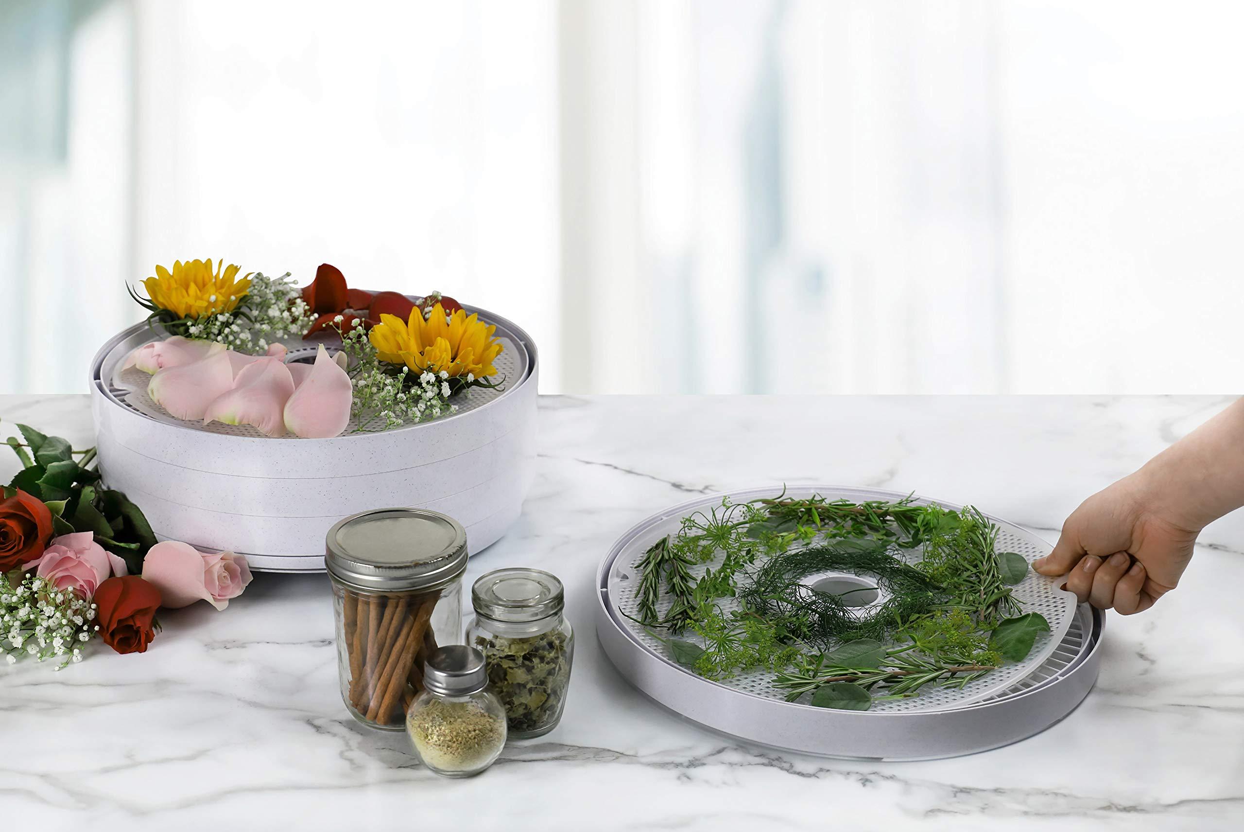 Nesco Nesco FD-1018A Gardenmaster Pro Food Dehydrator, for Jerky and Snacks, White & NESCO LM-2-6 Round Plastic Mesh 13 1/2" Clean-A-Screens, for Dehydrators, 2 Pack