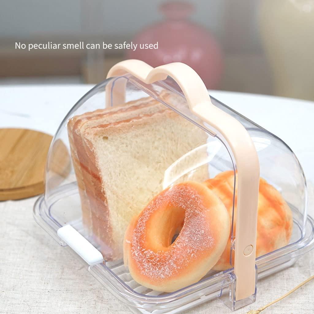 POCHY POCHY Fashion bread box Classic Bread Box Clear Plastic Bread Holder With Large Capacity Roll Top Lid Bread Bin Bread Storage Container Vented exquisite