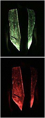 Fiber Optic Fabric Clothing LED Fiber Optic Waistcoat Light up Vest for Men Fashion Glow in The Dark Luminous Vest,Mobile APP Control (XXL, White)