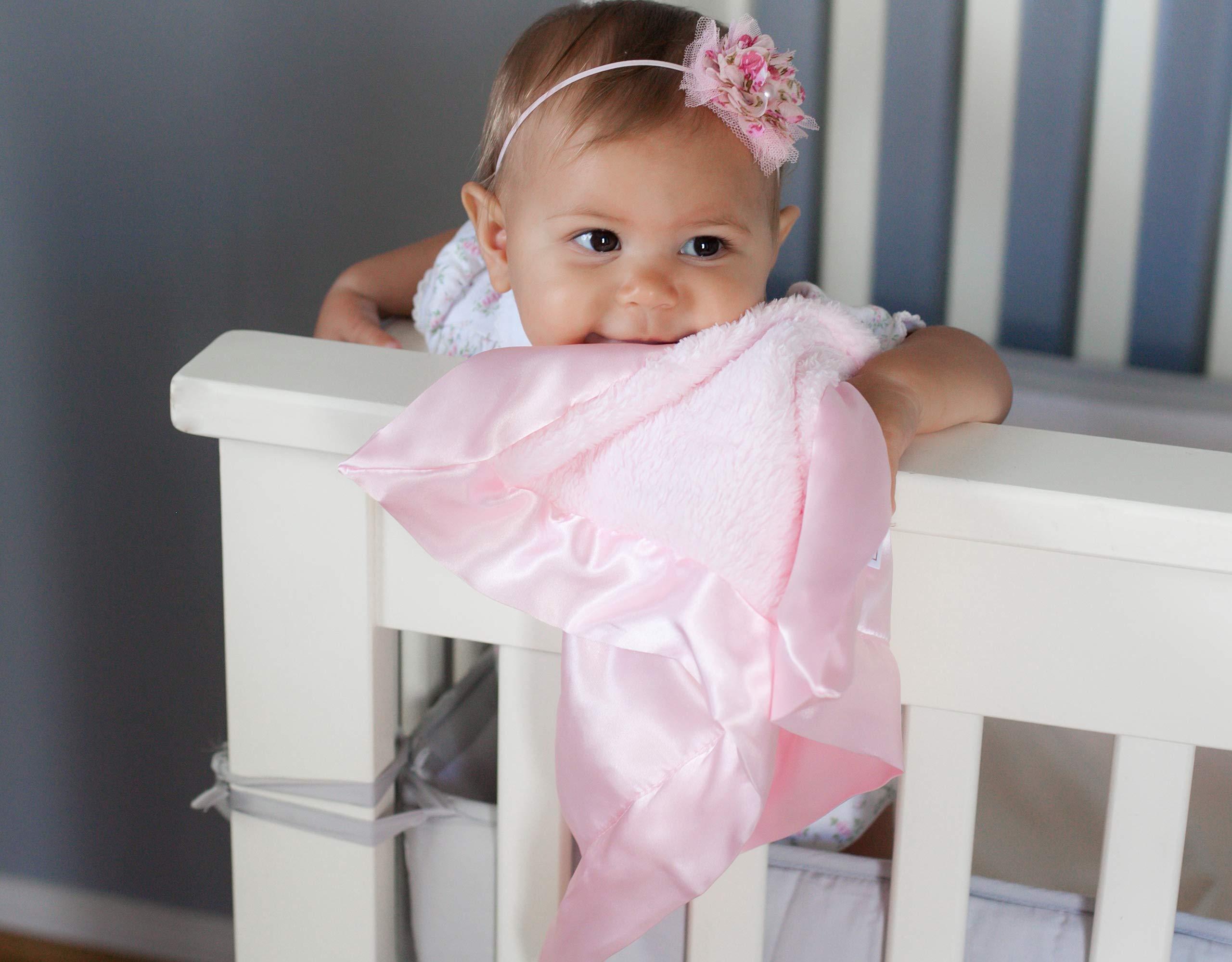 Comfort Silkie Comfort Silkie Luxurious Plush & Satin Security Blanket 14"x17" Pink