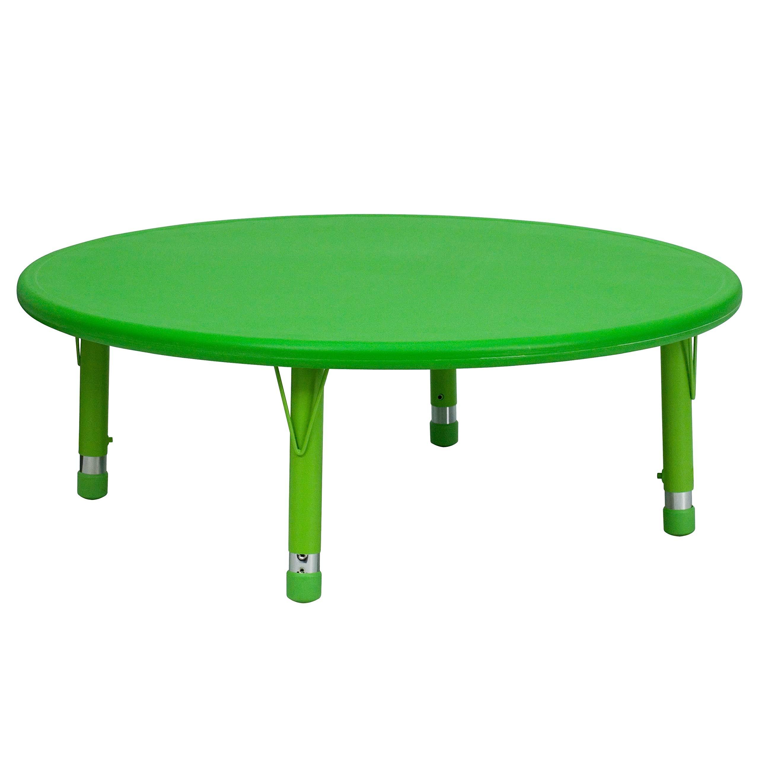 Flash Furniture Flash Furniture 45'' Round Green Plastic Height Adjustable Activity Table