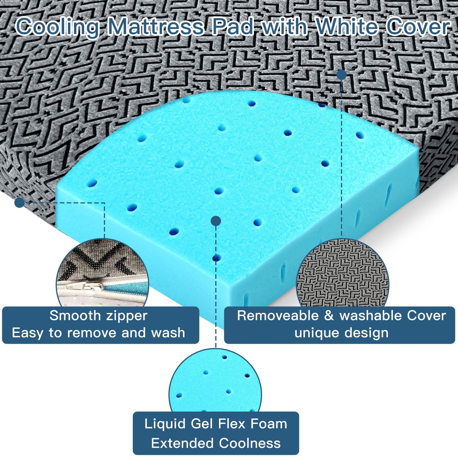 Airensky 3 Inch Memory Foam Mattress Topper,Cooling Gel Infused High Density Twin XL(39\"x80\") Topper with Removable Skin-Friendly Cover,Bed Topper for Pressure Relief Back Pain, CertiPUR-US Certified, Gray