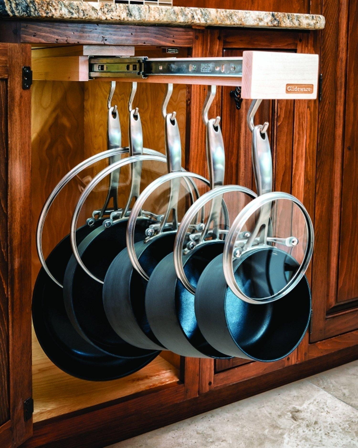 Glideware Dual-ing Glideware Cookware Organizer with 14 Hooks by Glideware, LLC