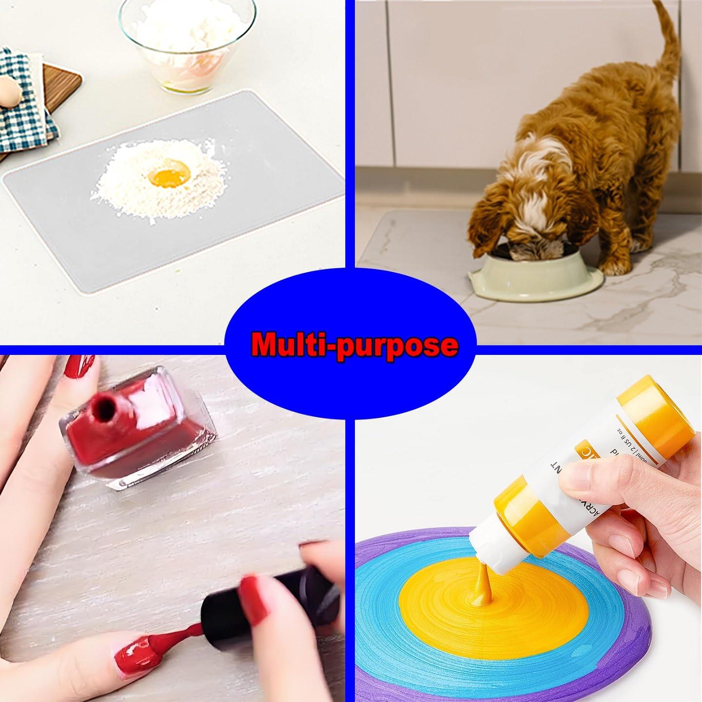 Polouds 48 x 24Silicone mat, Large Silicone Heat-Resistant mat, Kitchen countertop Non-Slip mat, Craft Table placemat.(Translucent)