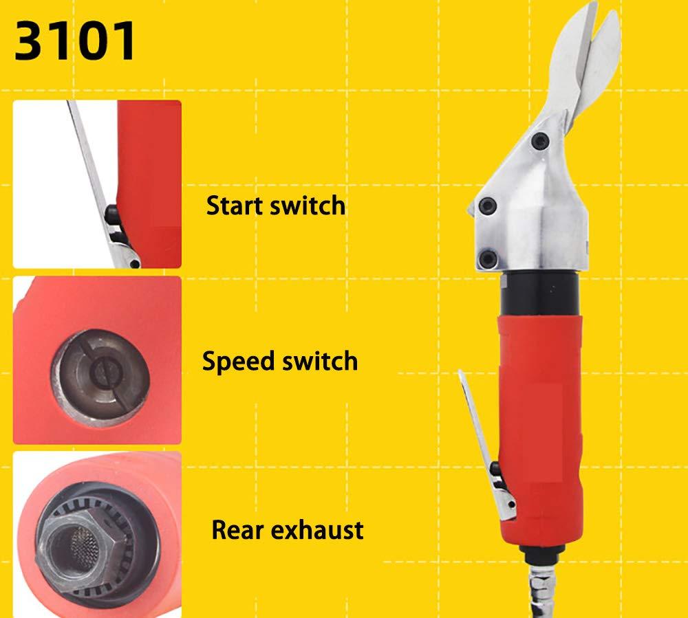 NEWTRY NEWTRY Pneumatic Air Scissors Heavy Duty Air Shears Power Metal Stainless Steel Shear Cutter Scissor Cutting Tool for Metal Sheet Diamond Mesh Iron (W-3101 Red)
