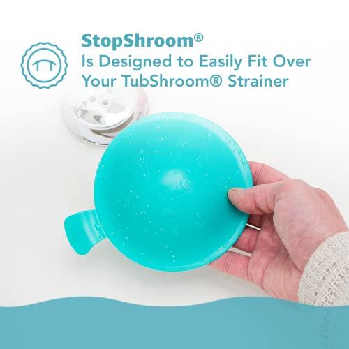 StopShroom StopShroom STBLU232 Universal Stopper Plug Cover for Bathtub, Bathroom and Kitchen Drains, Aqua