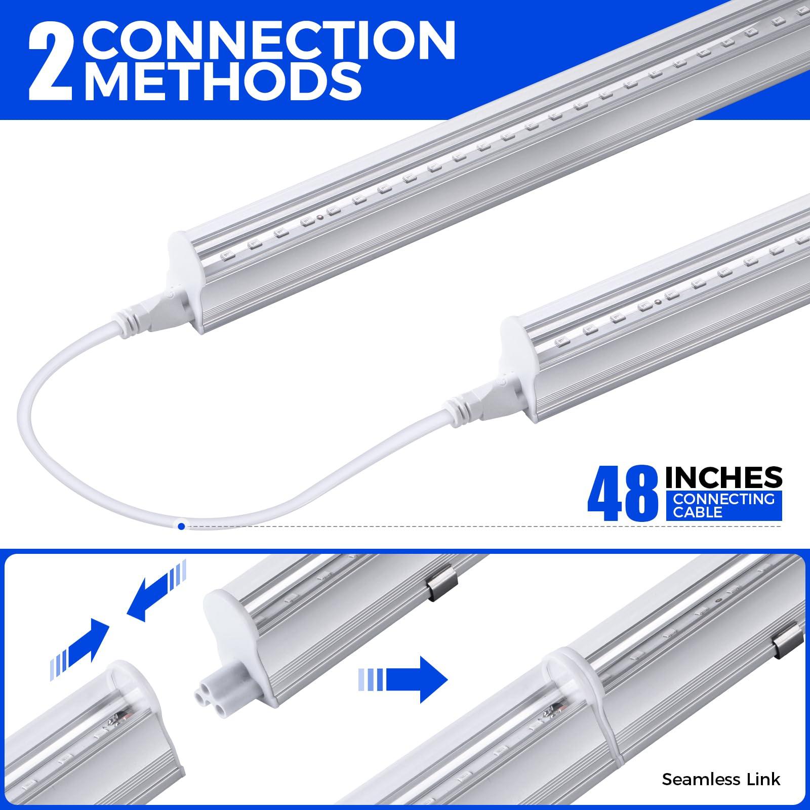 Barrina Barrina UV LED Blacklight Bar, 22W 4ft, T5 Integrated Bulb, Black Light Fixture for Blacklight Poster, Halloween Decorations and Christmas Party, Fun Atmosphere with Built-in on, Off Switch (4-Pack)