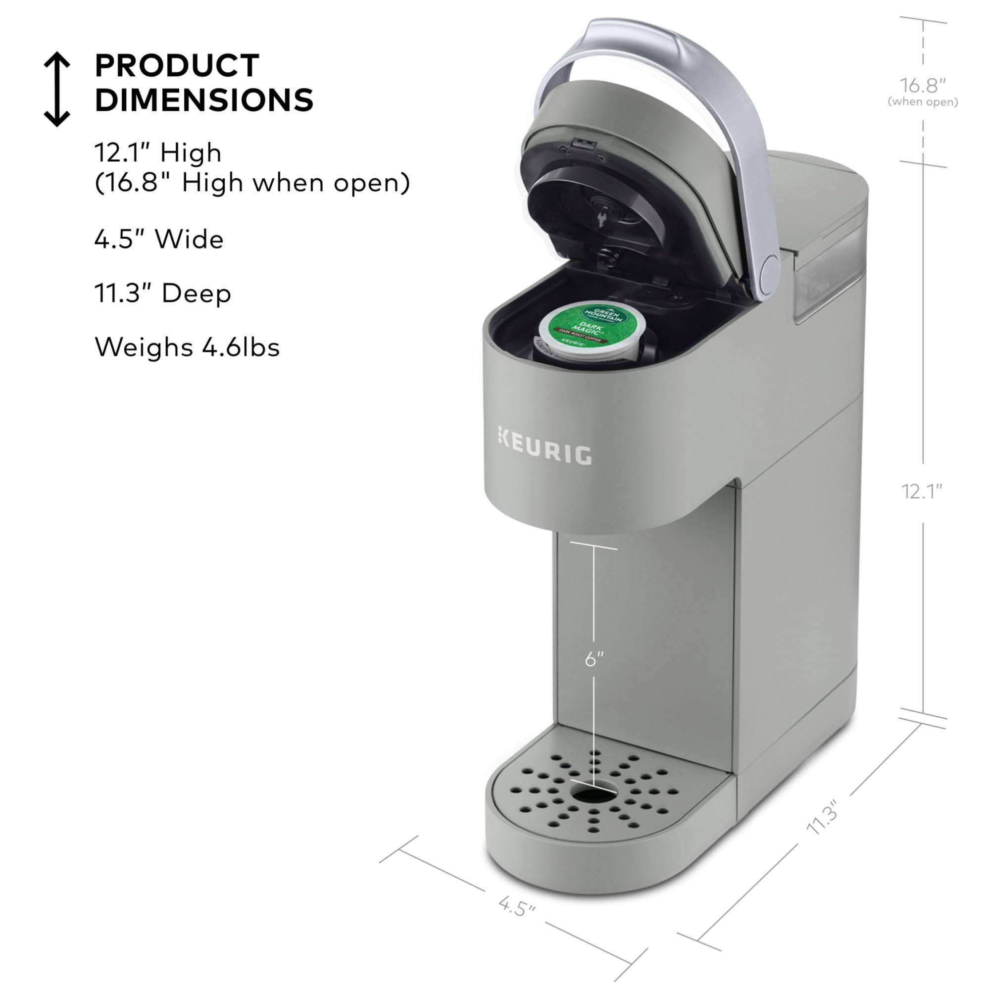 Keurig Keurig K-Mini Single Serve K-Cup Pod Coffee Maker, 6 to 12oz Brew size, with Cord Storage, Perfect for Small Spaces, Studio Gray