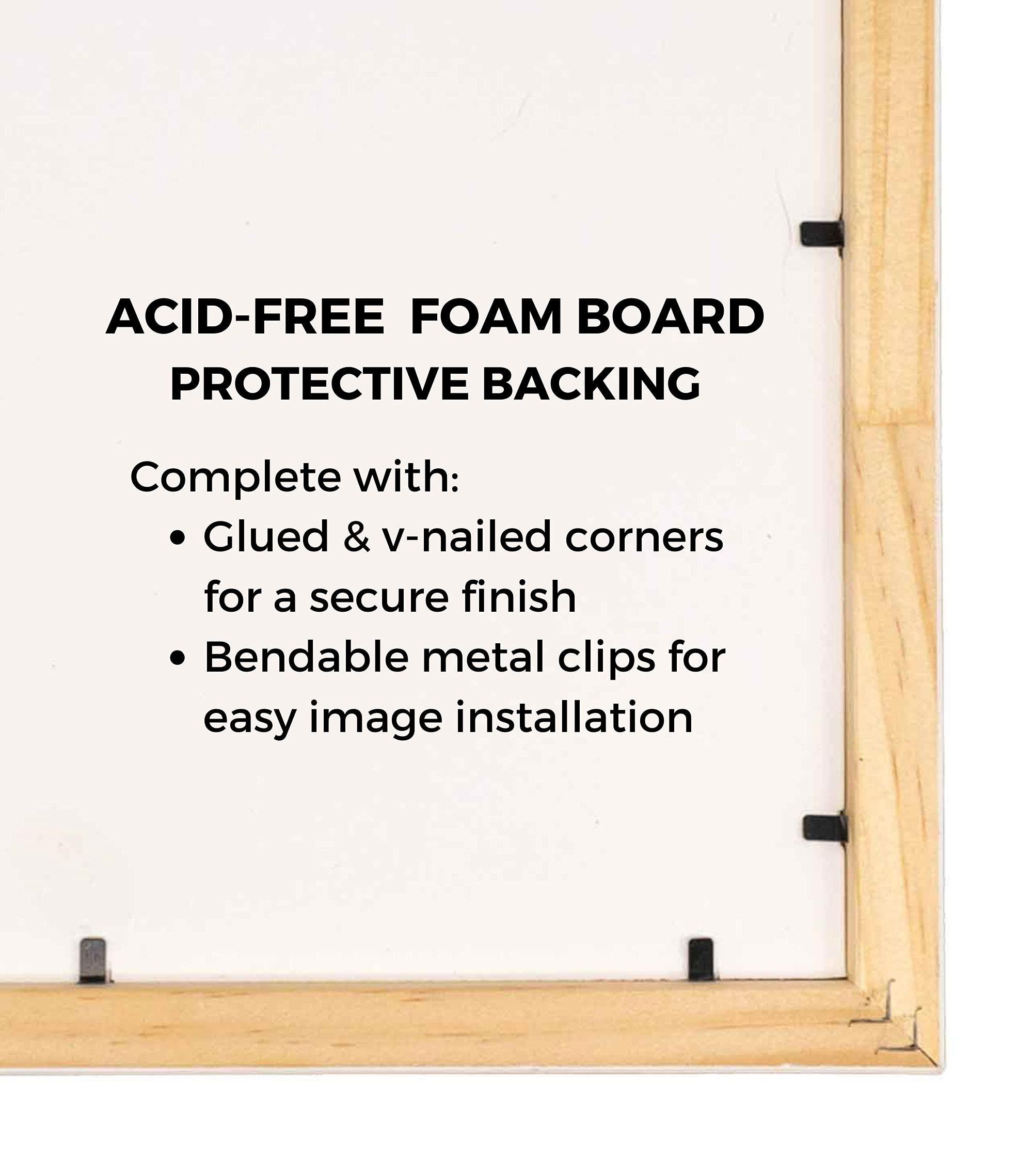CustomPictureFrames.com 48x14 Frame Executive Brown Round Mahogany Finish Solid Wood Picture Frame | 1.25 Inch Moulding Width | Seeley Frame Complete with UV Acrylic Plexiglass, Foam Board Backing & Hanging Hardware