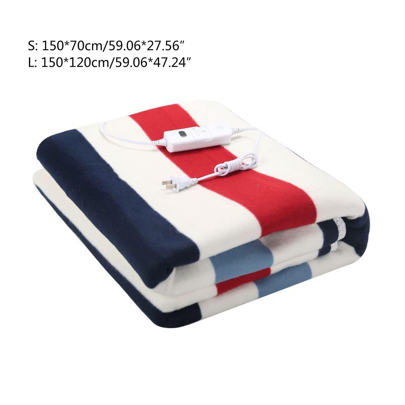 MHADBKH Electric Bed Warmer Heated Mattress Pad Stripe Pattern Electric Winter Mattress Thermostat Pad Easy Use