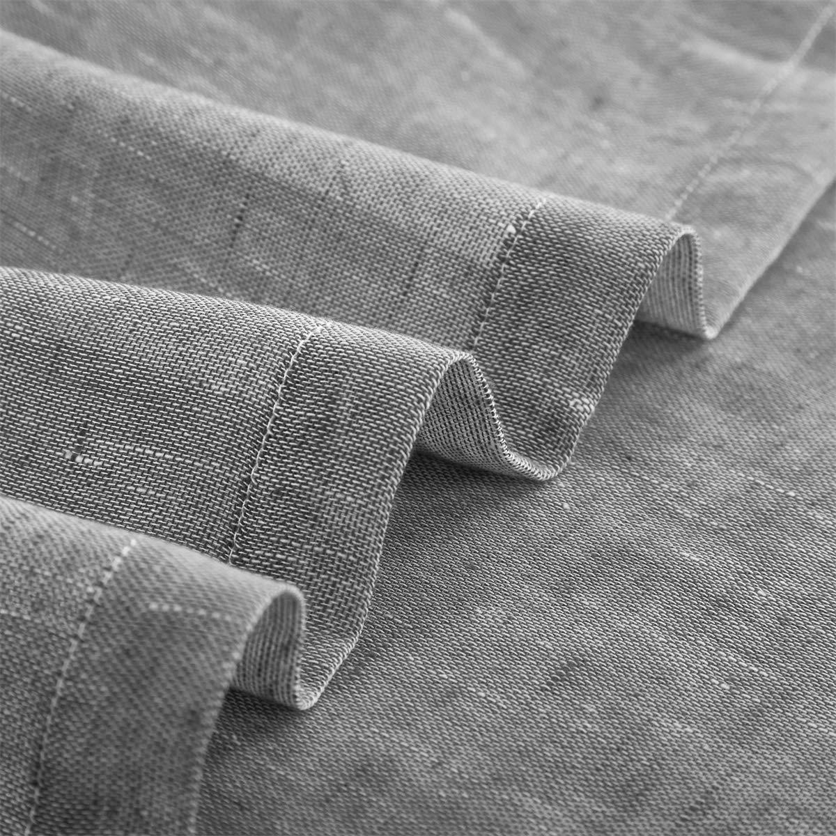 LOYOLADY LOYOLADY Sheer Linen Sheer Curtains for Bedroom, Grey Sheer Curtains 96 inches Long, Grommet Farmhouse Sheer Curtains for Living Room, Set of 2 Panels 52" W x 96" L