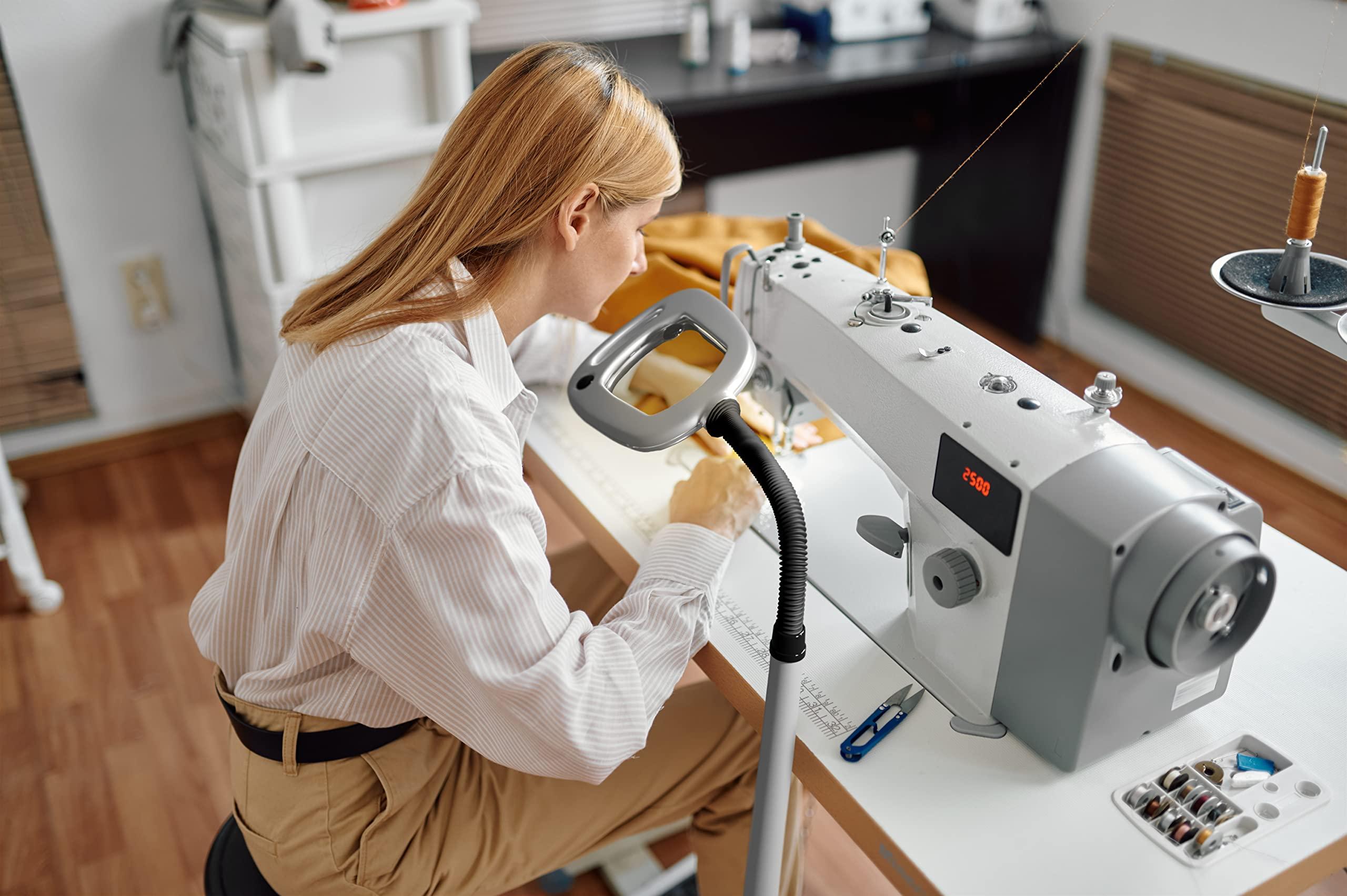 LIGHT IT! LIGHT IT! By Fulcrum, 20072-401 MultiFlex LED Floor Magnifier Lamp, Silver, Single pack