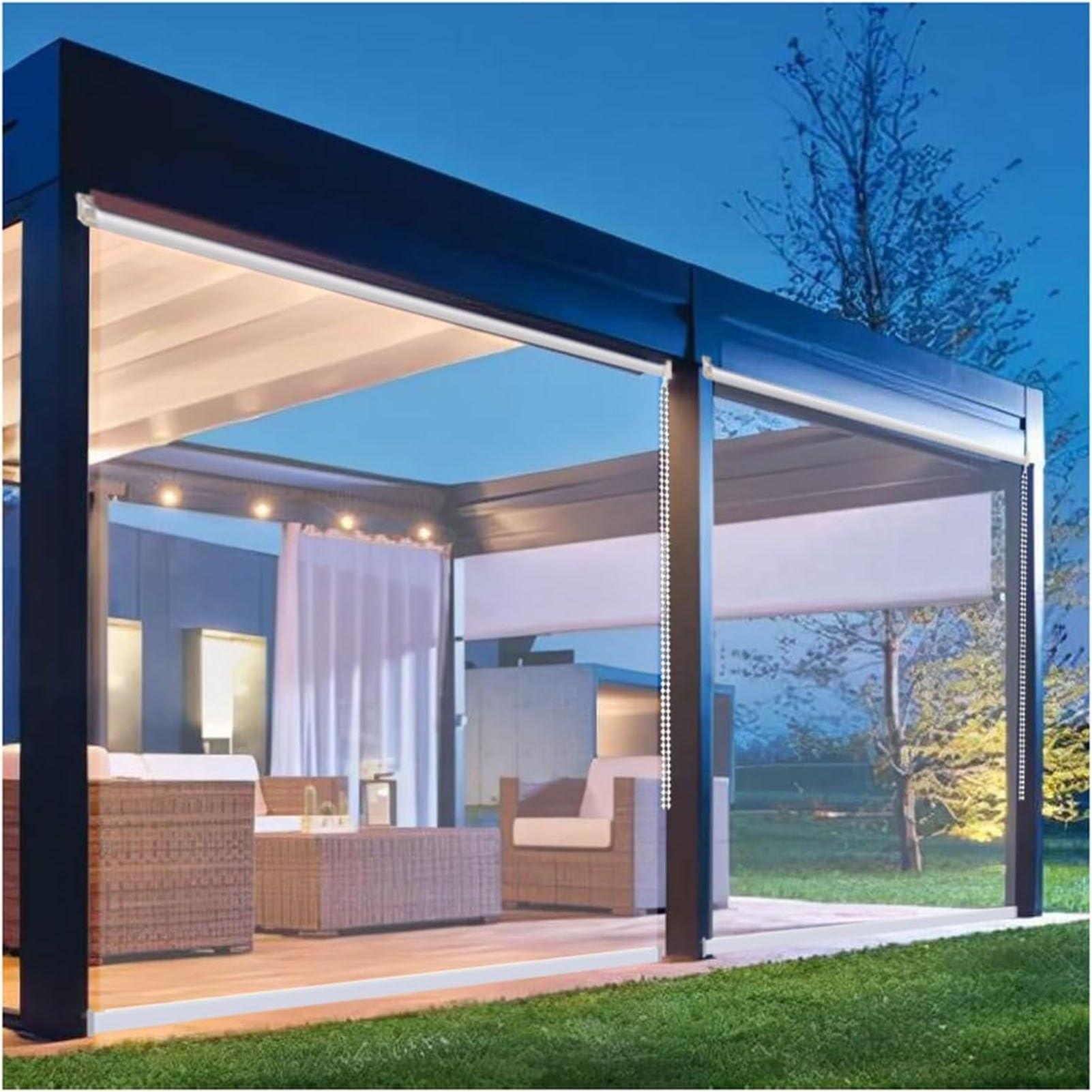HOFSSI Outdoor Clear Pvc Roller Blinds, Transparent Waterproof Roll Up Blinds, Rainproof Window Roller Shades, Plastic Windproof Curtains for Gazebo/patio/pergola Home Office Window Balcony ( Size : 70x120cm