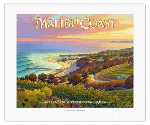 Pacifica Island Art Malibu Coast Wineries - Santa Monica Mountains - California Vineyards Wine Country Art by Kerne Erickson - Fine Art Rolled Canvas Print 16in x 20in