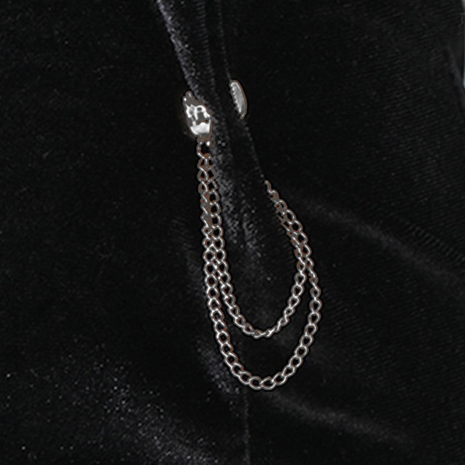 glylo Multi-Function Magnetic Clothing Clips, 4 Pack Hijab Magnets with Chain, Clothing Cinch Clips, T-Shirt Clips, Magnetic Shirt Accessories, for Cardigans, Skirts and Dresses