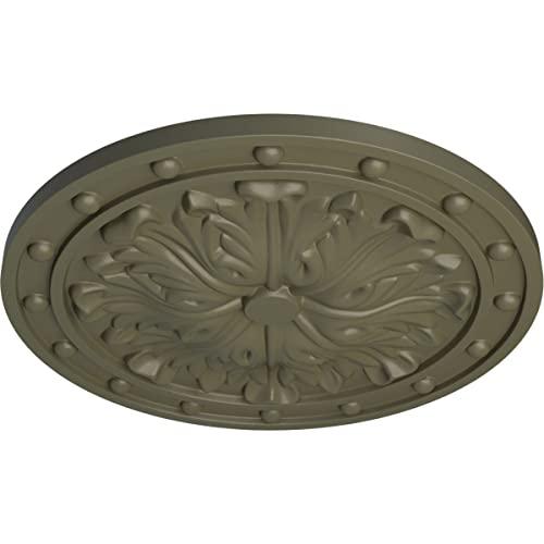 Ekena Millwork Ekena Millwork CM20FOSSF Foster Acanthus Leaf Ceiling Medallion, 20 1/2\"OD x 1 1/2\"P (Fits Canopies up to 2 1/4\"), Hand-Painted Spartan Stone