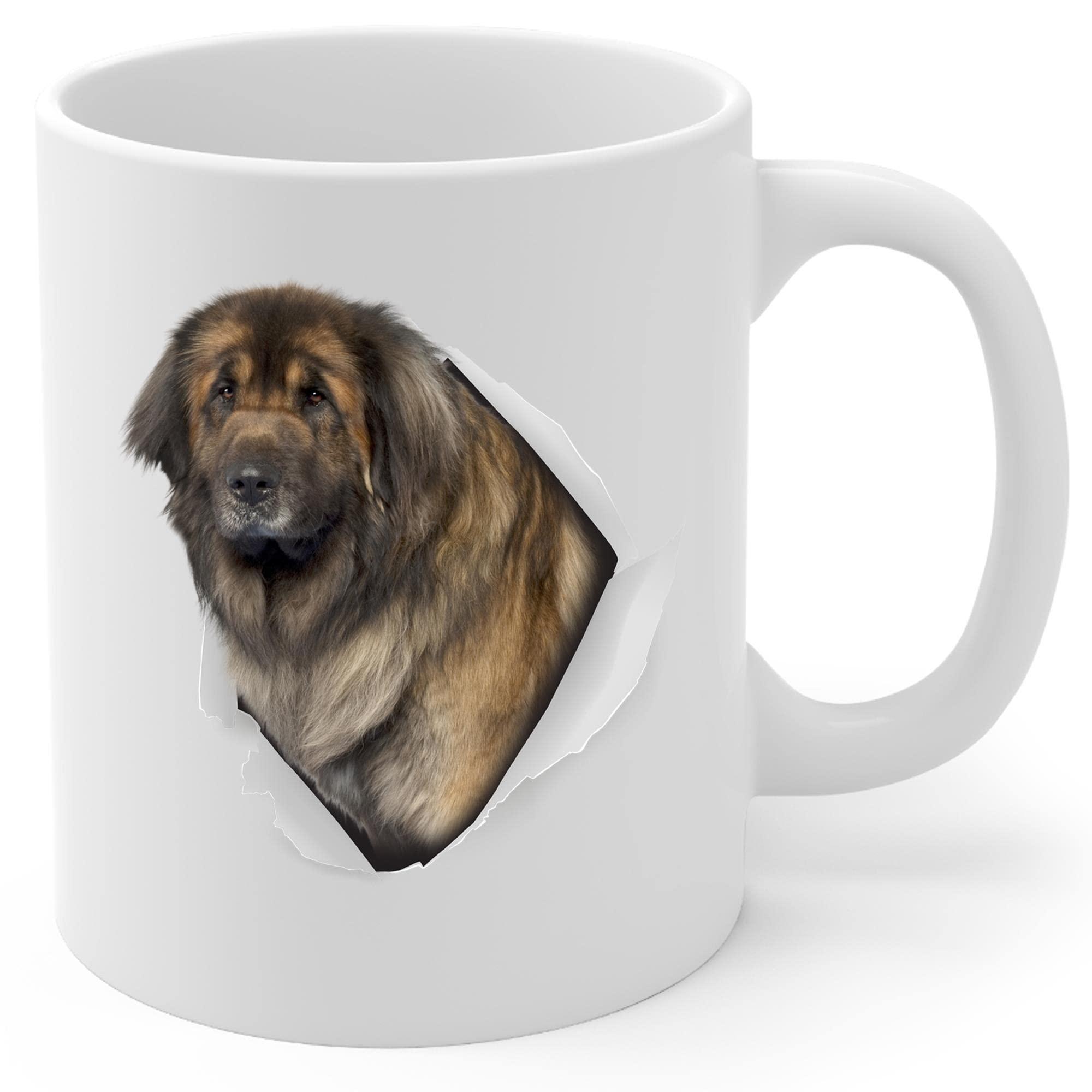 Lovesout Funny Red Grey Leonberger Mom And Dad Gifts With Dog Looks Through Coffee Mug White 11 oz