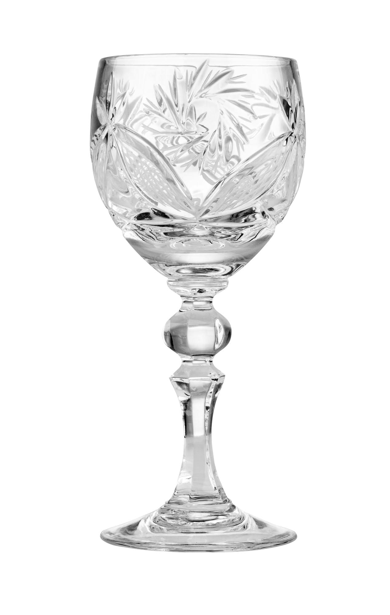 Belarus SET of 6 Russian CUT Crystal Shot/sherry Glasses on a Long Stem 65ml/2oz Hand Made