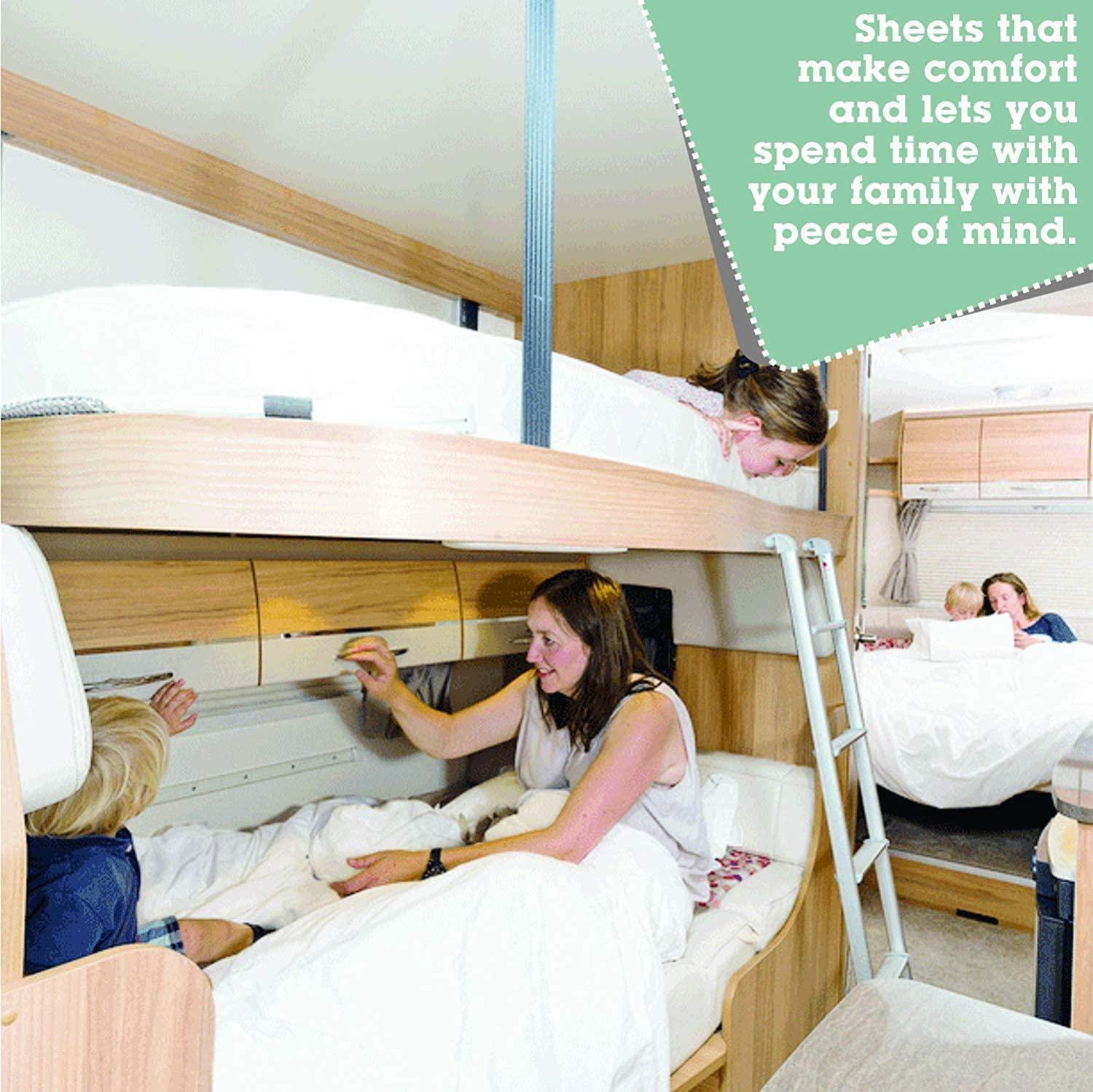 Yarns of Cotton Yarns of Cotton 4 Pcs Sheets for Cot Bunk Bed - 25 in x 75 in Silver Solid - Cot Size Sheets 4\"-8\" Deep Pocket - Perfect for Cot Size Bunk Beds/Narrow Twin/Rv Bunk/Guest Bed/Camping Cot