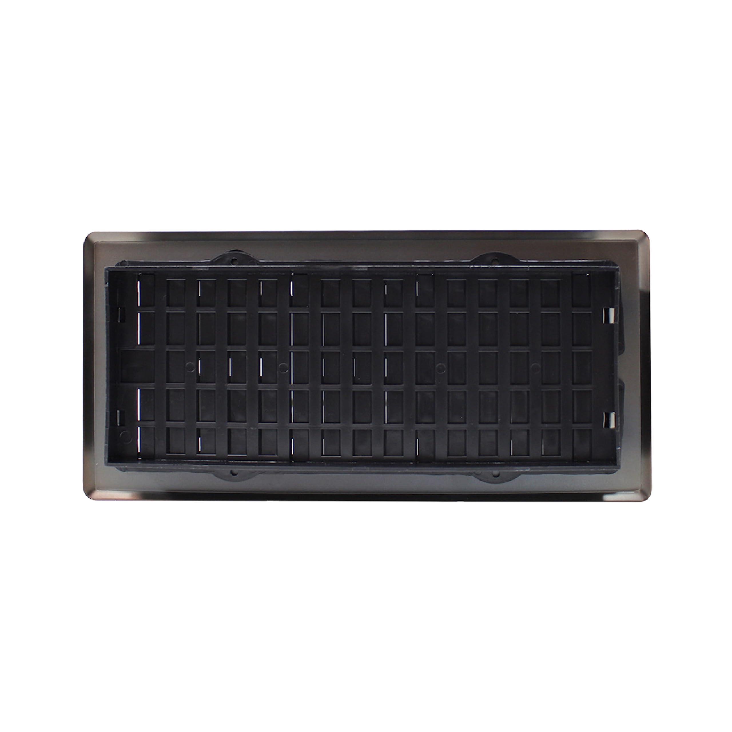 Decor Grates Decor Grates AJH410-RB Oriental Floor Register, 4x10 Inches, Rubbed Bronze Finish