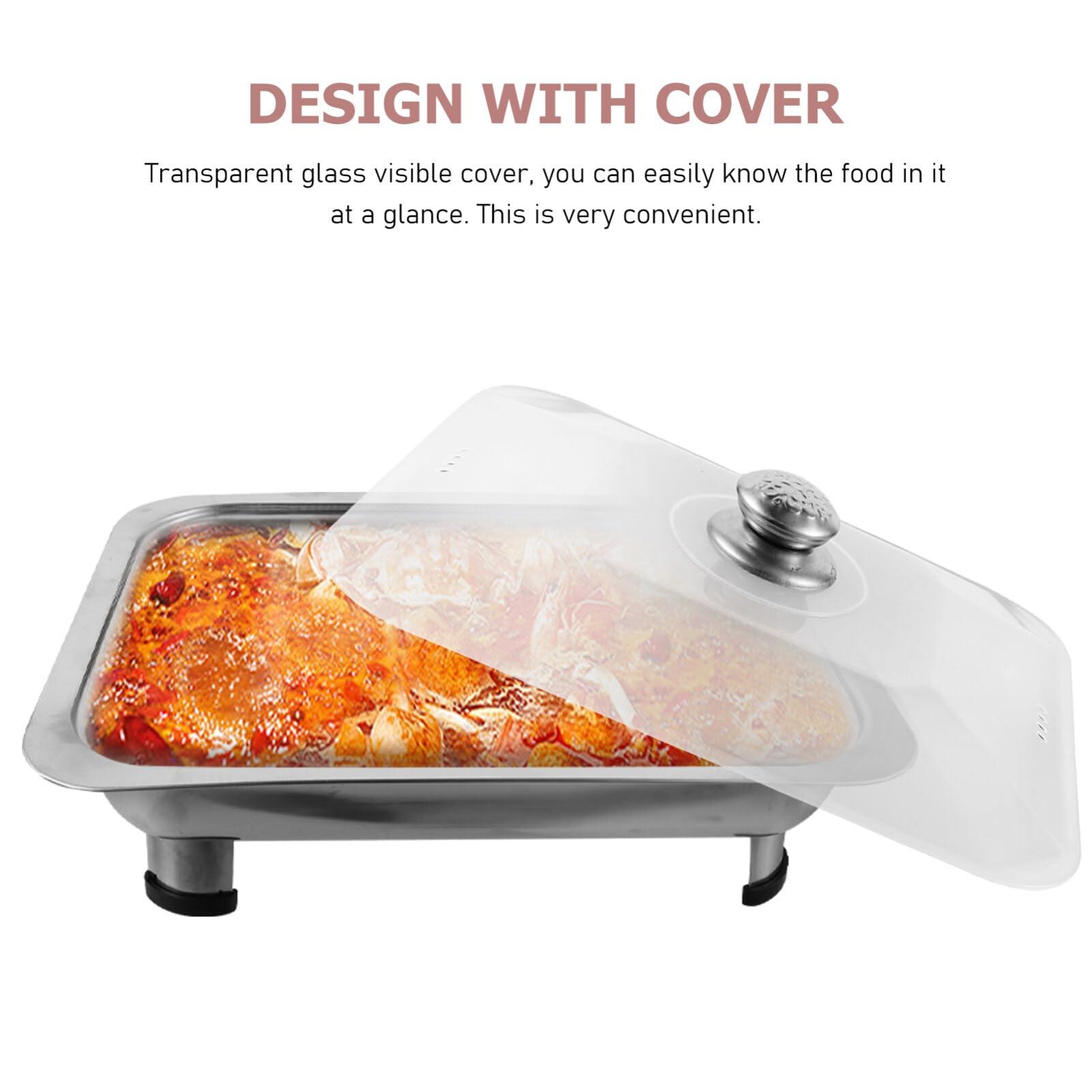 UPKOCH Metal Tray Chafing Dish Buffet Set Stainless Steel Rectangular Chafers with Cover Lid Buffet Server Food Warmer Catering Pan Hot Steam Table Tray Stainless Steel Griddle