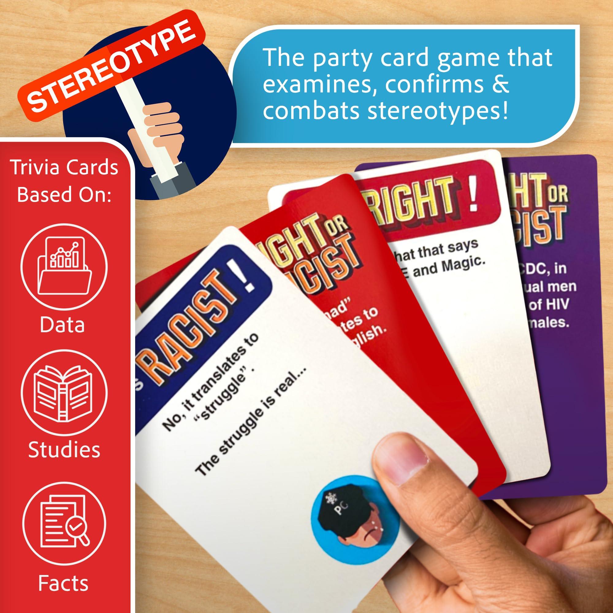 Right Or Racist Right or Racist, Card Game, Gag Gift with Hundreds of Trivia and Debate Cards, Funny Gag Gifts for Secret Santa or White Elephant, Games for Men and Women, 3 to 10+ Players