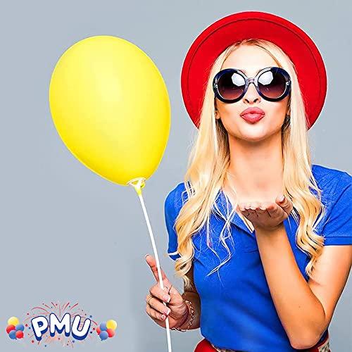 PMU PMU Balloon Maxi Sticks 24 Inch White with Clear Maxi Cups Premium Latex/Mylar Balloon Holder for Air-Filled Balloons 50/50, Pkg/50 Sets