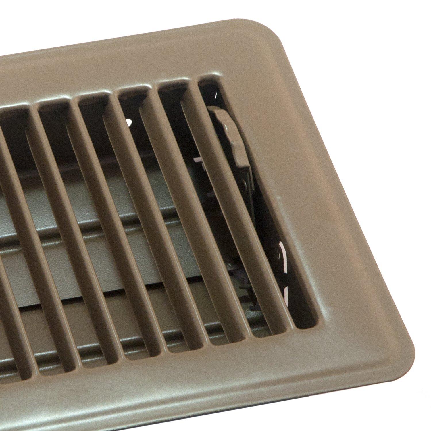 Accord Ventilation Accord ABFRBR410 Floor Register with Louvered Design, 4-Inch x 10-Inch(Duct Opening Measurements), Brown