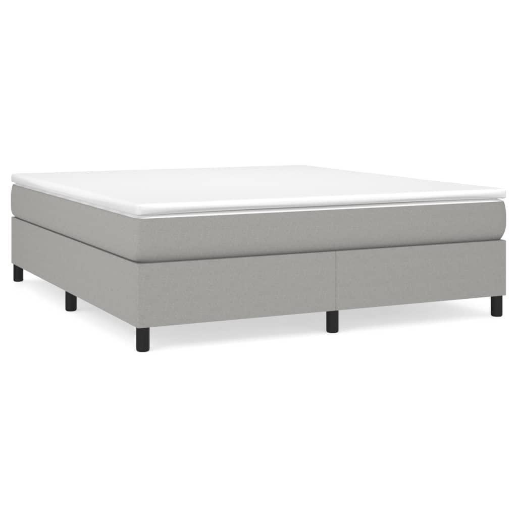 HEFZGDB HEFZGDB Box Spring Bed with Mattress Light Gray 72"x83.9" California King Fabric Queen Bed Full Bed Frame Bed Frame Suitable for Your Beautiful Room and Bedroom.