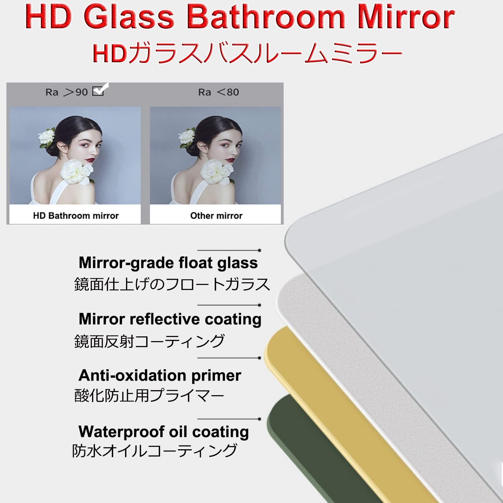 GQJNHUI Modern Frameless Bathroom Mirror With LED Lights, Wall Mounted Decorative Mirror, Smart Touch Cosmetic Mirror, Stylish Clover Shape, HD, Explosion Proof, 3 Colour Lights, Dimmable ( Size : 60cm )