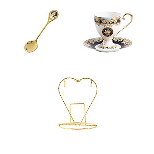 efkerggjgtgtgjhpwelp Tea Cup Set Porcelain Tea Cup Set Ceramic Coffee Tea Gift Sets wiith Cups Saucer and Spoons Service Flower Tea Cup (2 pcs) ()