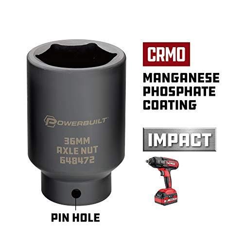 Powerbuilt Powerbuilt 4 Piece Axle Nut Socket Set Kit 10 - 648635, Black