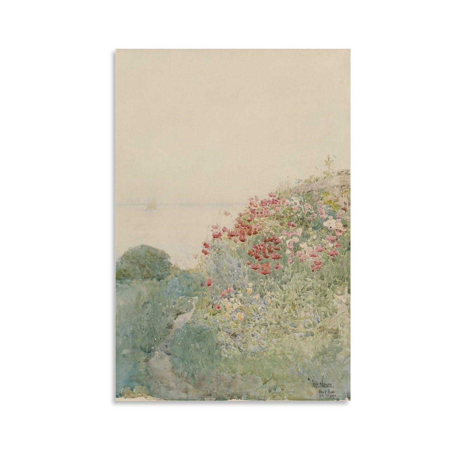 Generic Frederick Childe Hassam Field of Poppies Isles Of Shoals Painting On Canvas Wall Art Poster Scroll Picture Print Living Room Walls Decor Home Posters 20x30inch(50x75cm)