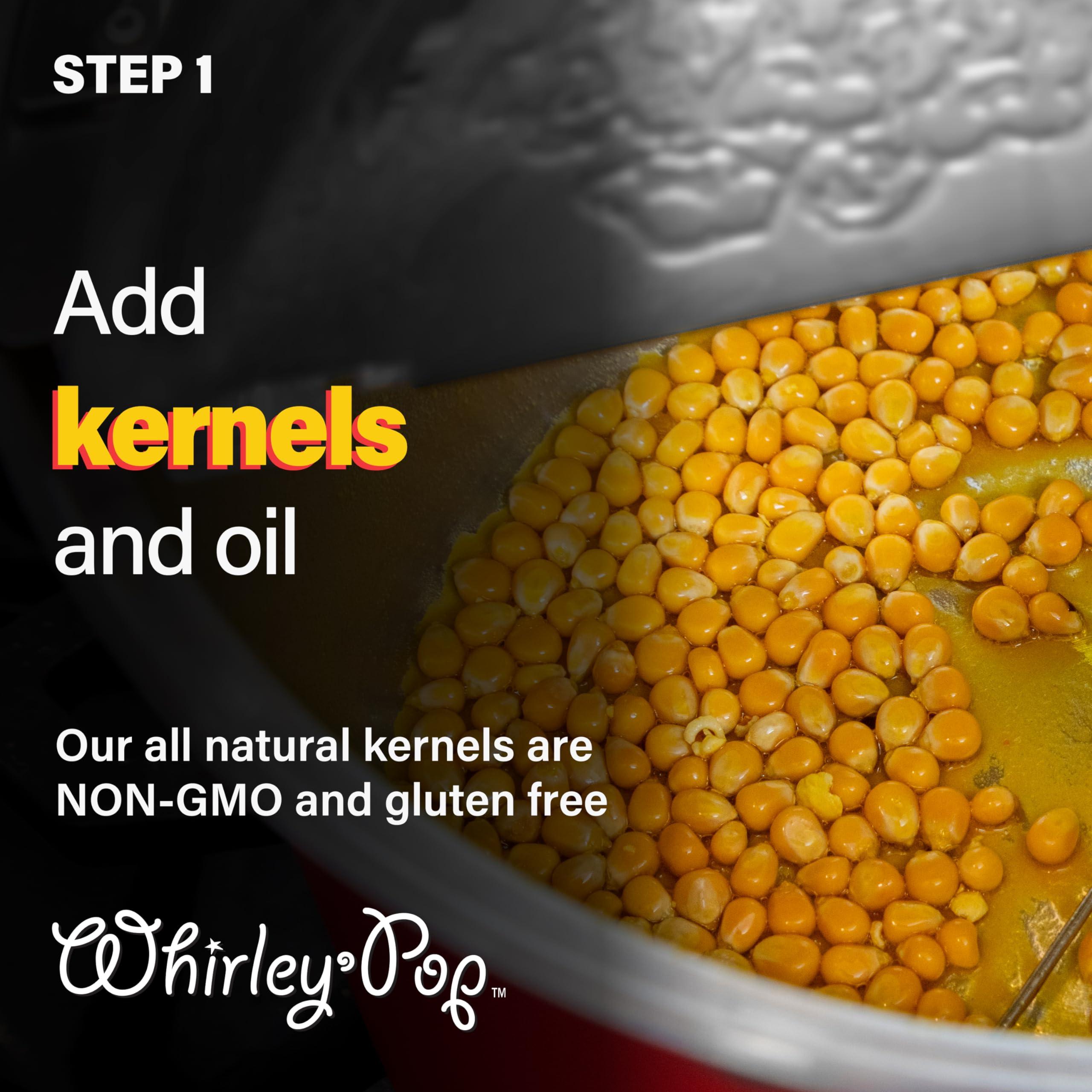 Wabash Valley Farms Original Whirley-Pop Popcorn Popper Kit - Metal Gear - Stainless Steel - 1 Real Theater All Inclusive Popping Kit