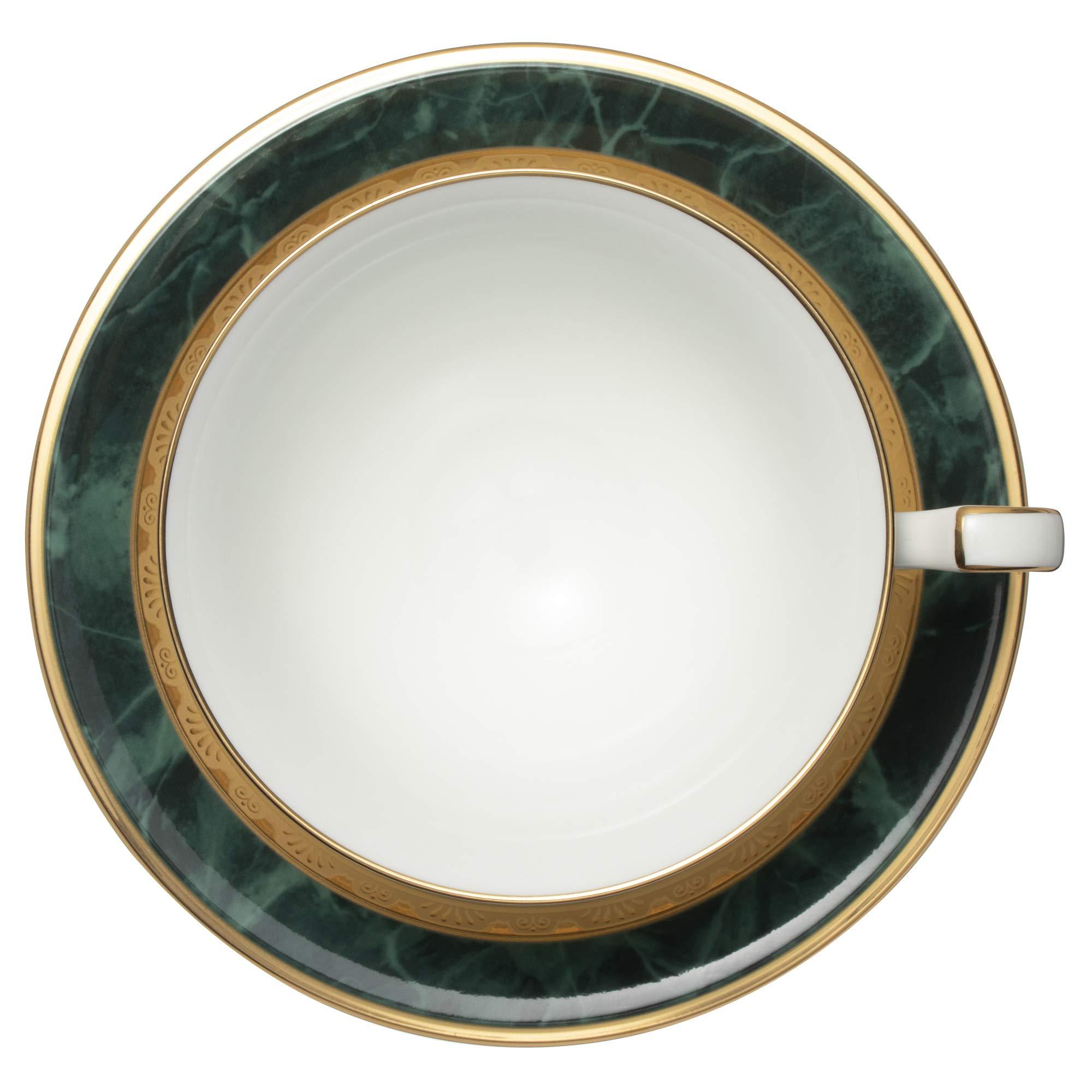 Noritake Noritake Y6988/4712 Noritake Cup & Saucer (Pair Set) (For Both Coffee and Tea) 7.8 fl oz (220 cc), Fitzgerald, 2 Guests, Green, Bone China