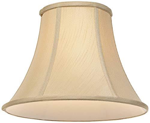 Imperial Shade Taupe Medium Bell Lamp Shade 7" Top x 14" Bottom x 11" Slant x 10.5" High (Spider) Replacement with Harp and Finial - Imperial Shade