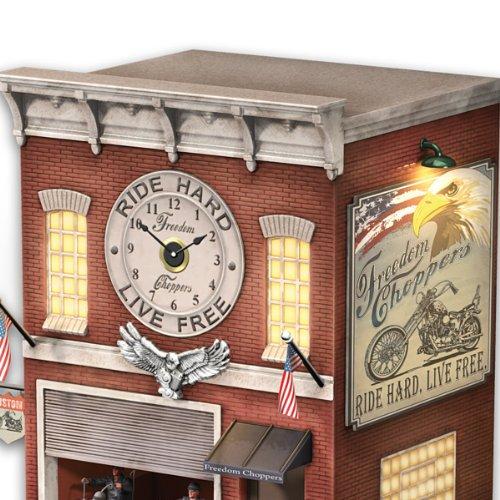 The Bradford Exchange The Bradford Exchange Cuckoo Clock: Freedom Choppers Motorcycle Garage Cuckoo Clock