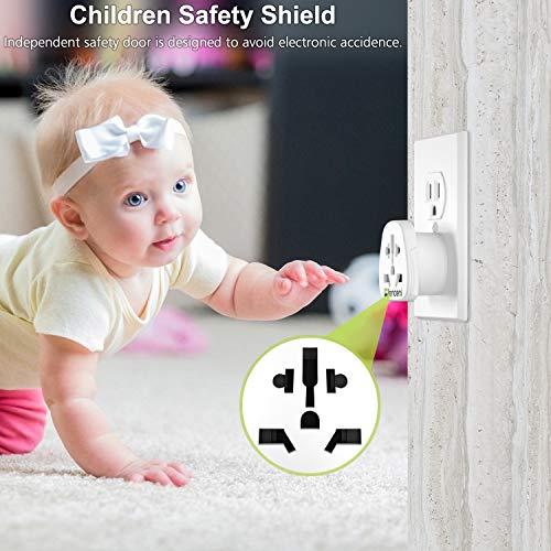 LENCENT LENCENT World to US Plug Adapter, [2 Packs] European EU Europe/UK/Australia/China/Italy to USA American Outlet Power Adaptor Travel Plug Converter