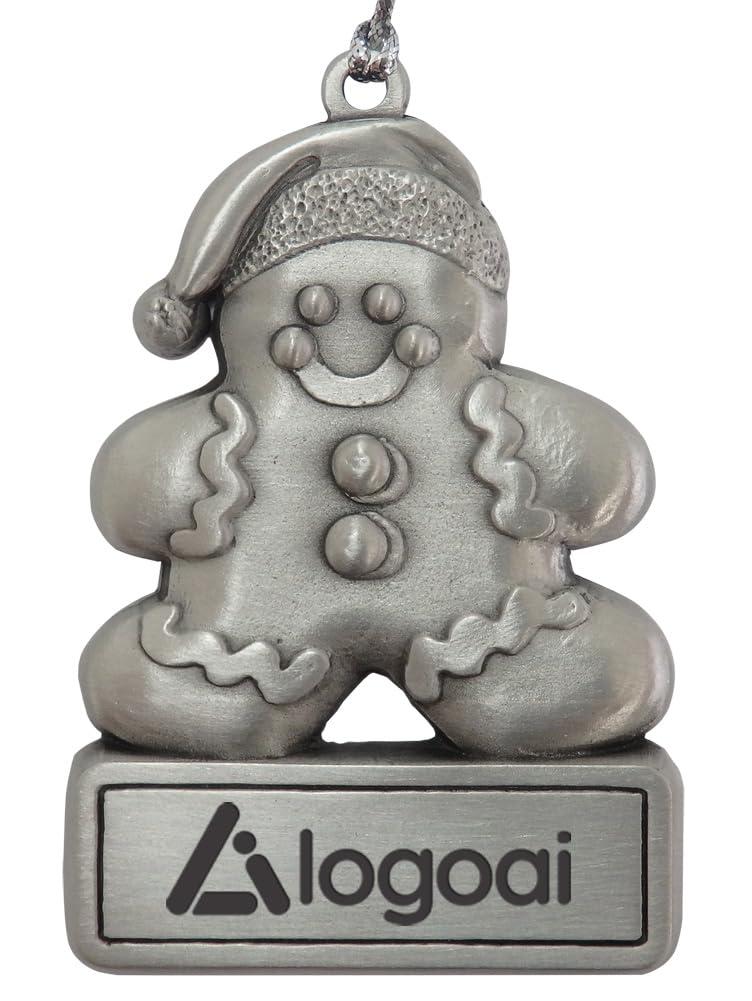 Indiana Metal Craft Indiana Metal Craft Gingerbread Man with Personalized Engraving Pewter Ornament for Christmas Decorations (2.75 Inches)
