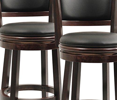 Boraam Boraam Augusta Bar Height Swivel Stool, 29-Inch, Cappuccino, 2-Pack