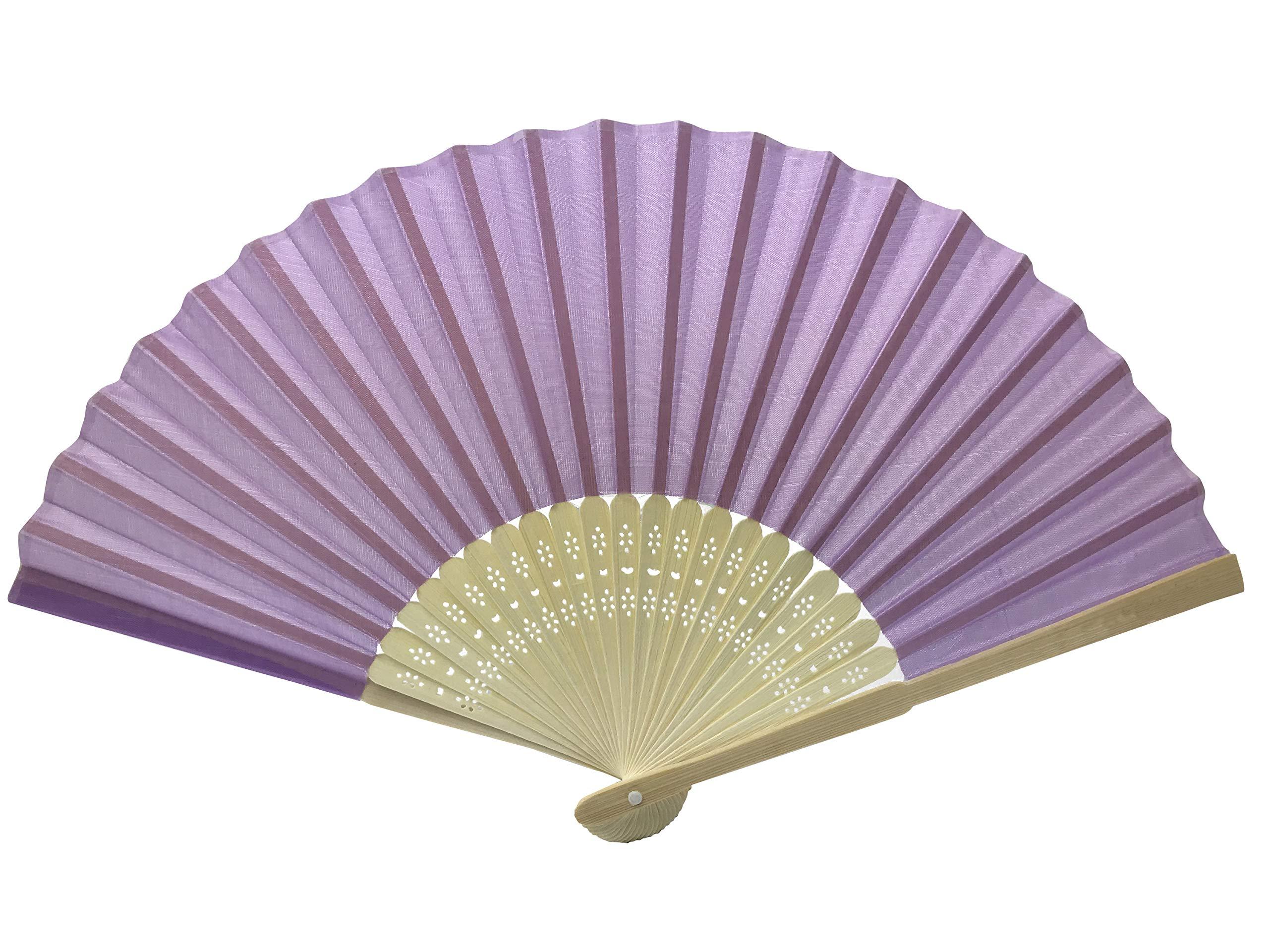 FANSOF.FANS Pack of 10 Wholesale Silk Fabric Hand Fan Bamboo Ribs Wedding Party Favour