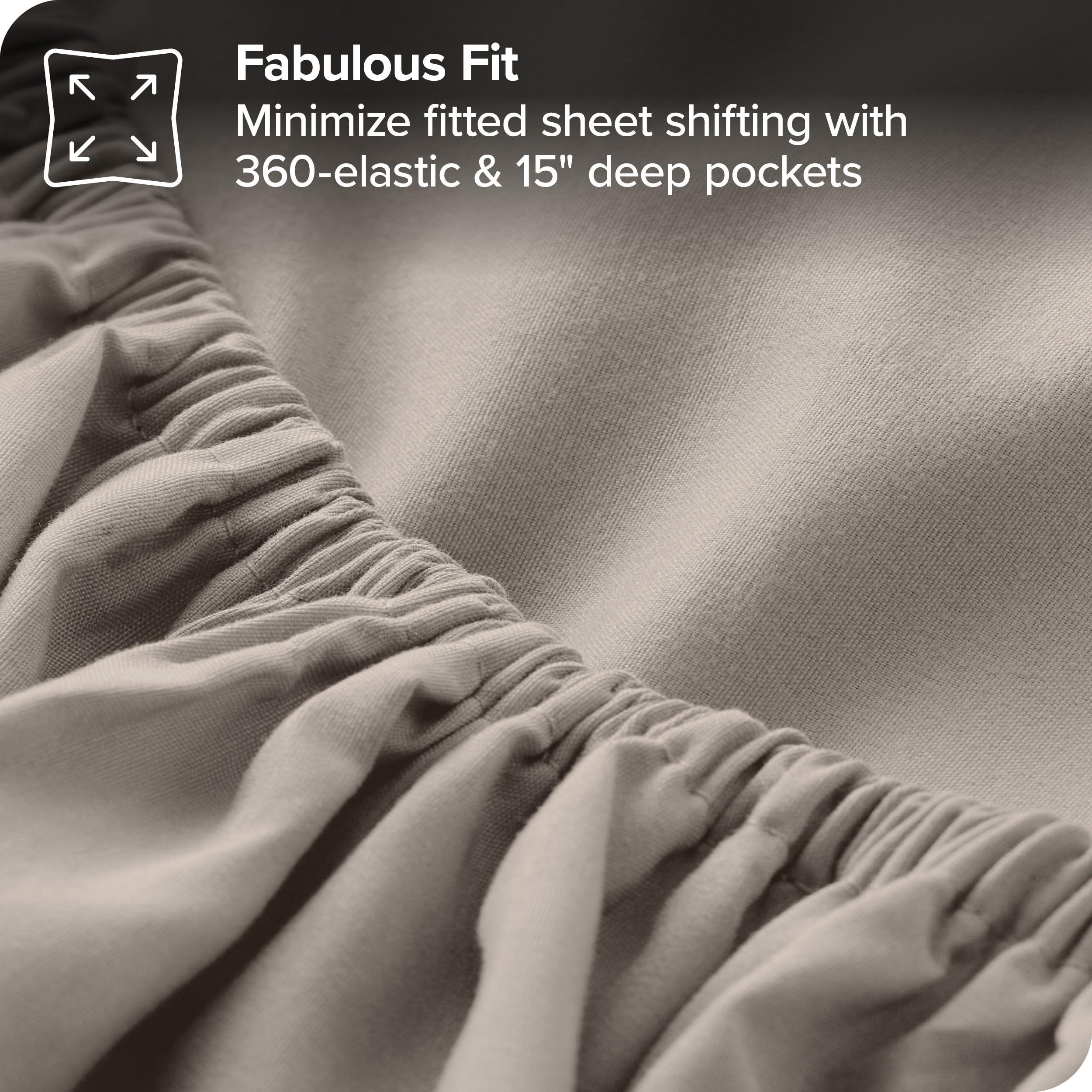 Bare Home Bare Home California King Sheet Set - 1800 Ultra-Soft Microfiber Cal King Bed Sheets - Double Brushed - Deep Pockets - Easy Fit - 4 Piece Set - Bed Sheets (California King, Khaki)